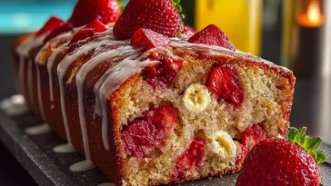 Freshly Baked Strawberry Banana Bread