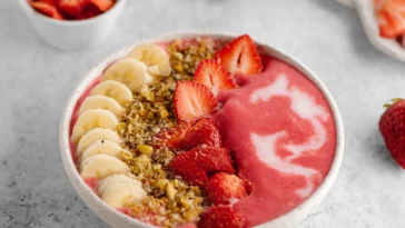 Refreshing Strawberry Banana Smoothie Bowl Ready to Enjoy