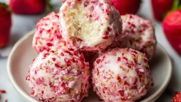 Delicious Strawberry Cheesecake Protein Balls