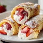 Delicious Strawberry Cream Cheese Stuffed Pancake Rolls
