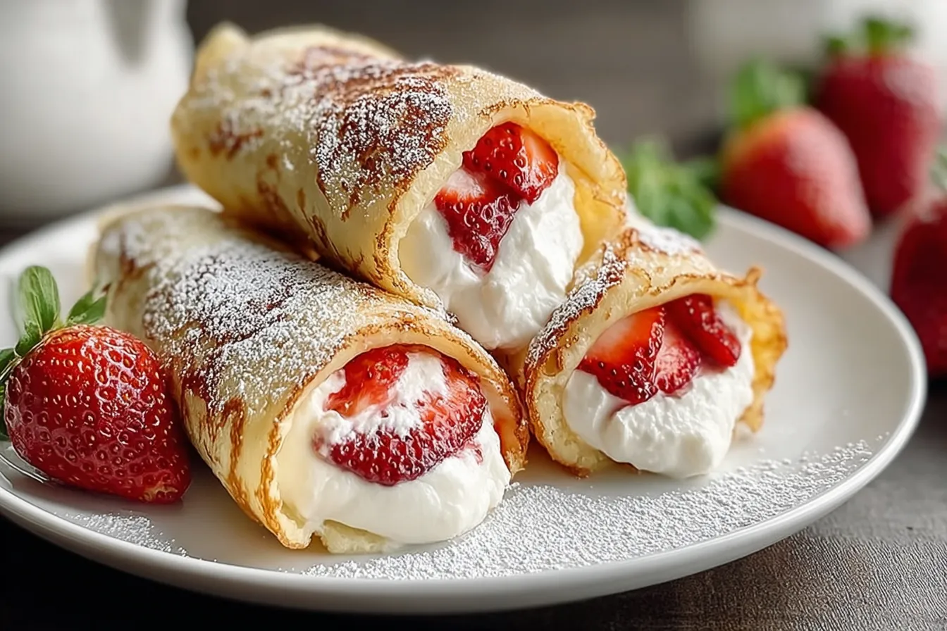 Strawberry Cream Cheese Stuffed Pancake Rolls – A Sweet Breakfast Favorite