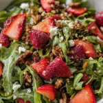 Fresh Strawberry Crunch Salad with Champagne Vinaigrette