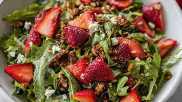 Fresh Strawberry Crunch Salad with Champagne Vinaigrette