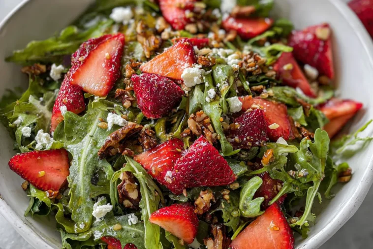Fresh Strawberry Crunch Salad with Champagne Vinaigrette