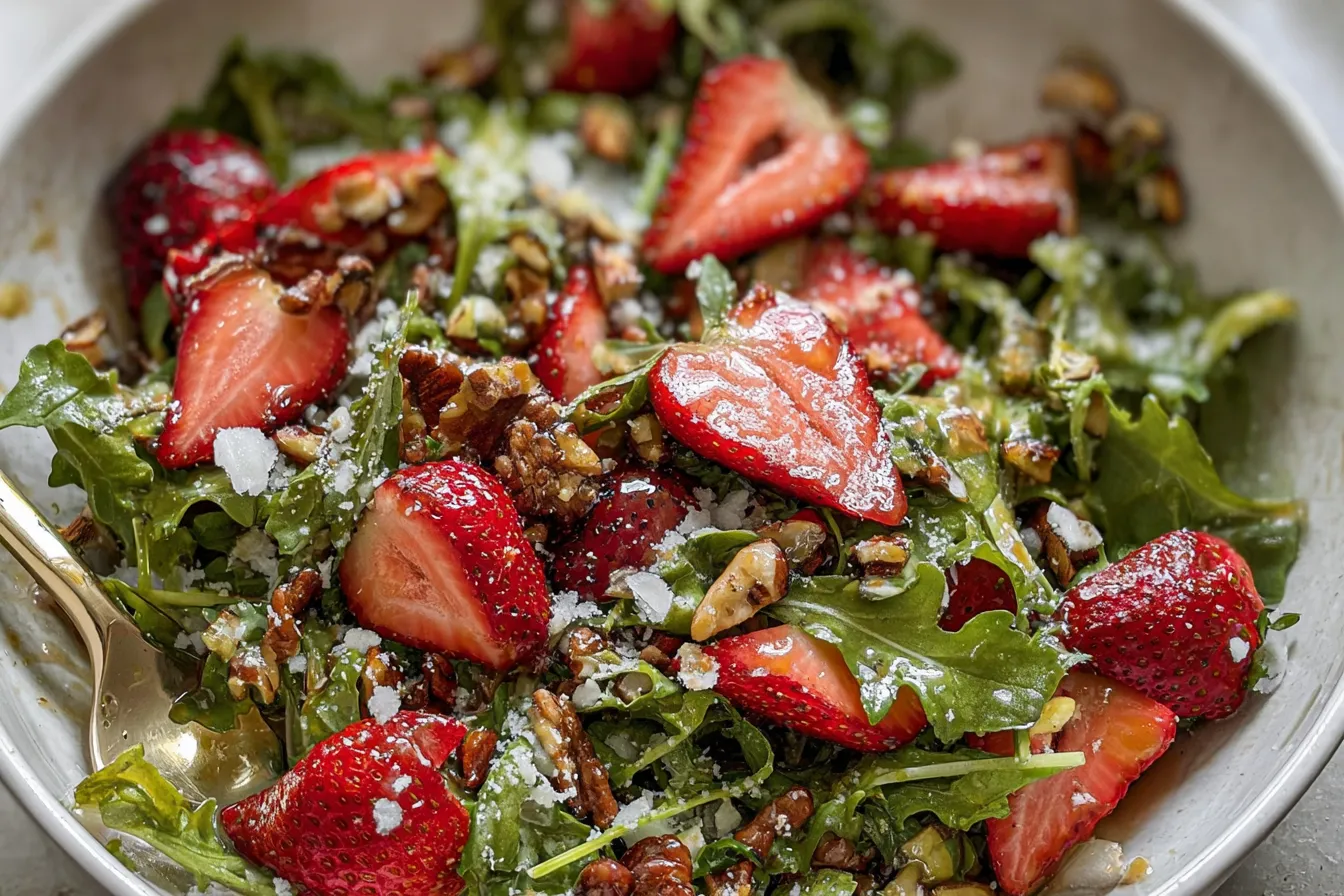 Strawberry Crunch Salad with Champagne Vinaigrette. 