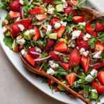 Strawberry Goat Cheese Salad in a Fresh Green Bowl
