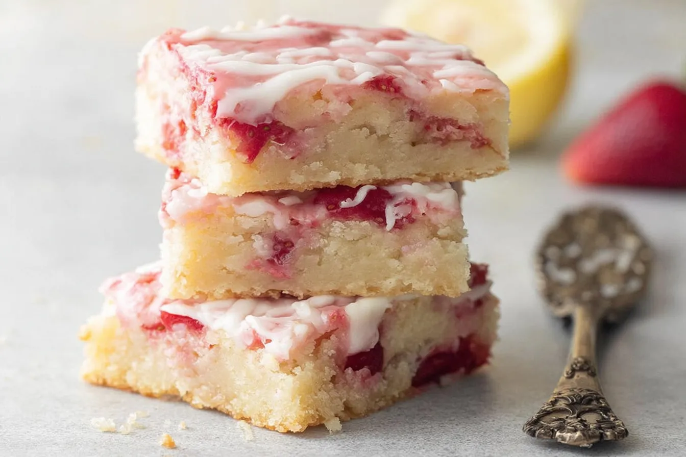 Strawberry Lemon Blondies