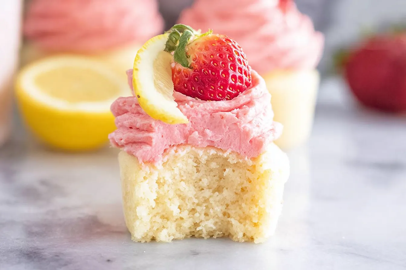 Strawberry Lemonade Cupcakes 