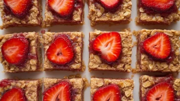 Strawberry Oatmeal Bars Freshly Baked