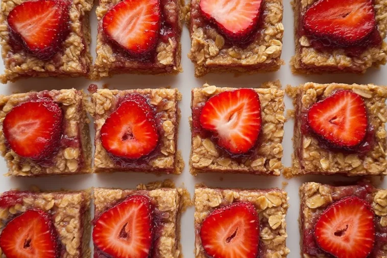 Strawberry Oatmeal Bars Freshly Baked