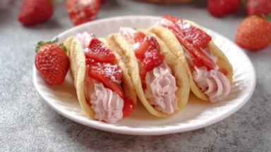 Delicious Strawberry Pancake Tacos Ready to Enjoy