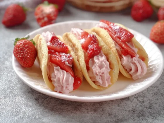 Delicious Strawberry Pancake Tacos Ready to Enjoy