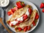 Delicious Strawberry Protein Crepes Ready to Serve