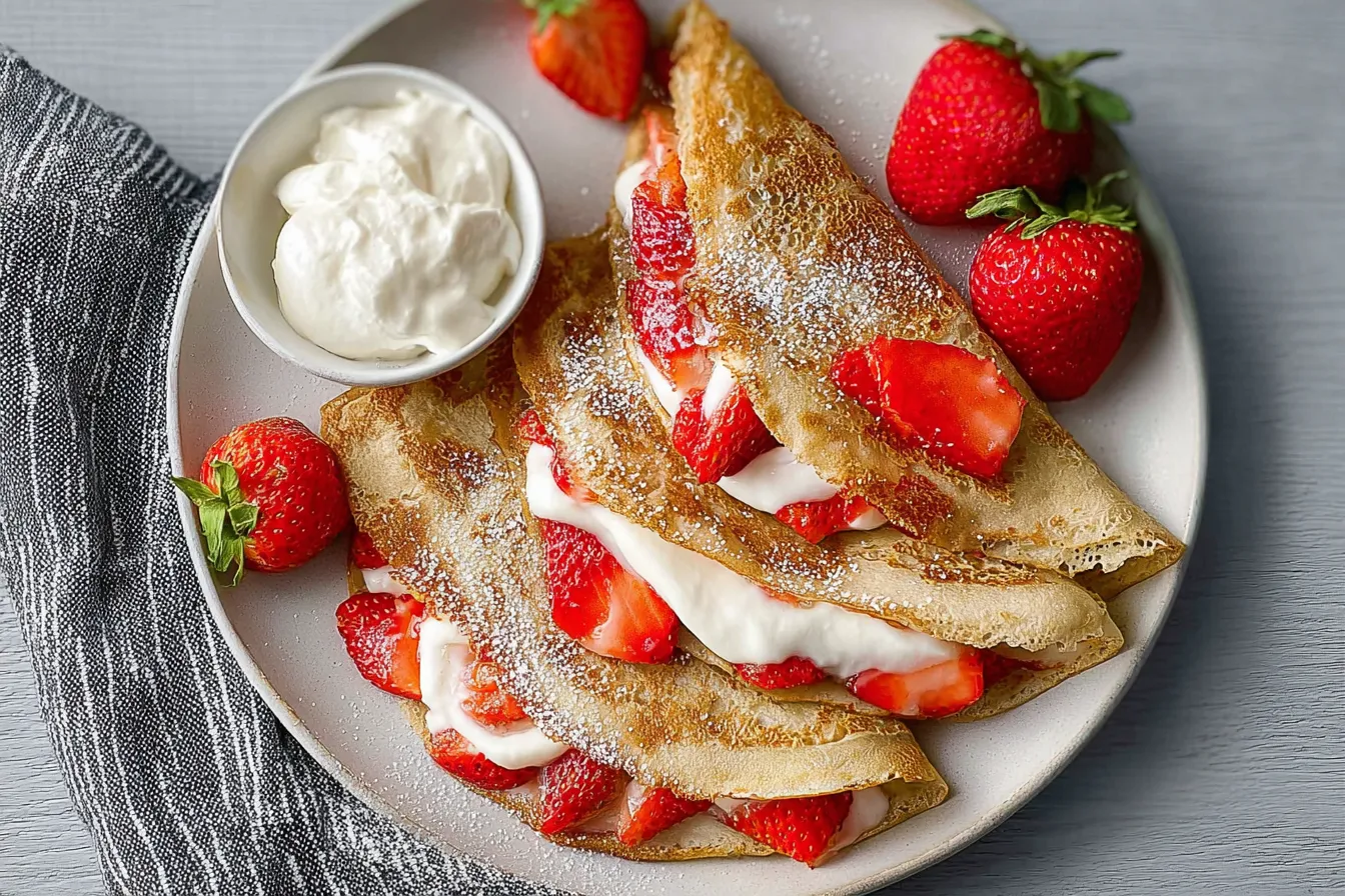 Strawberry Protein Crepes