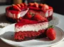 Slice of Strawberry Red Velvet Cheesecake