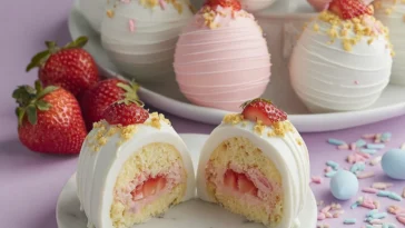Strawberry Shortcake Easter Egg Bombs - Festive Dessert