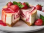 Delicious Strawberry Swirl Cheesecake Ready to Serve
