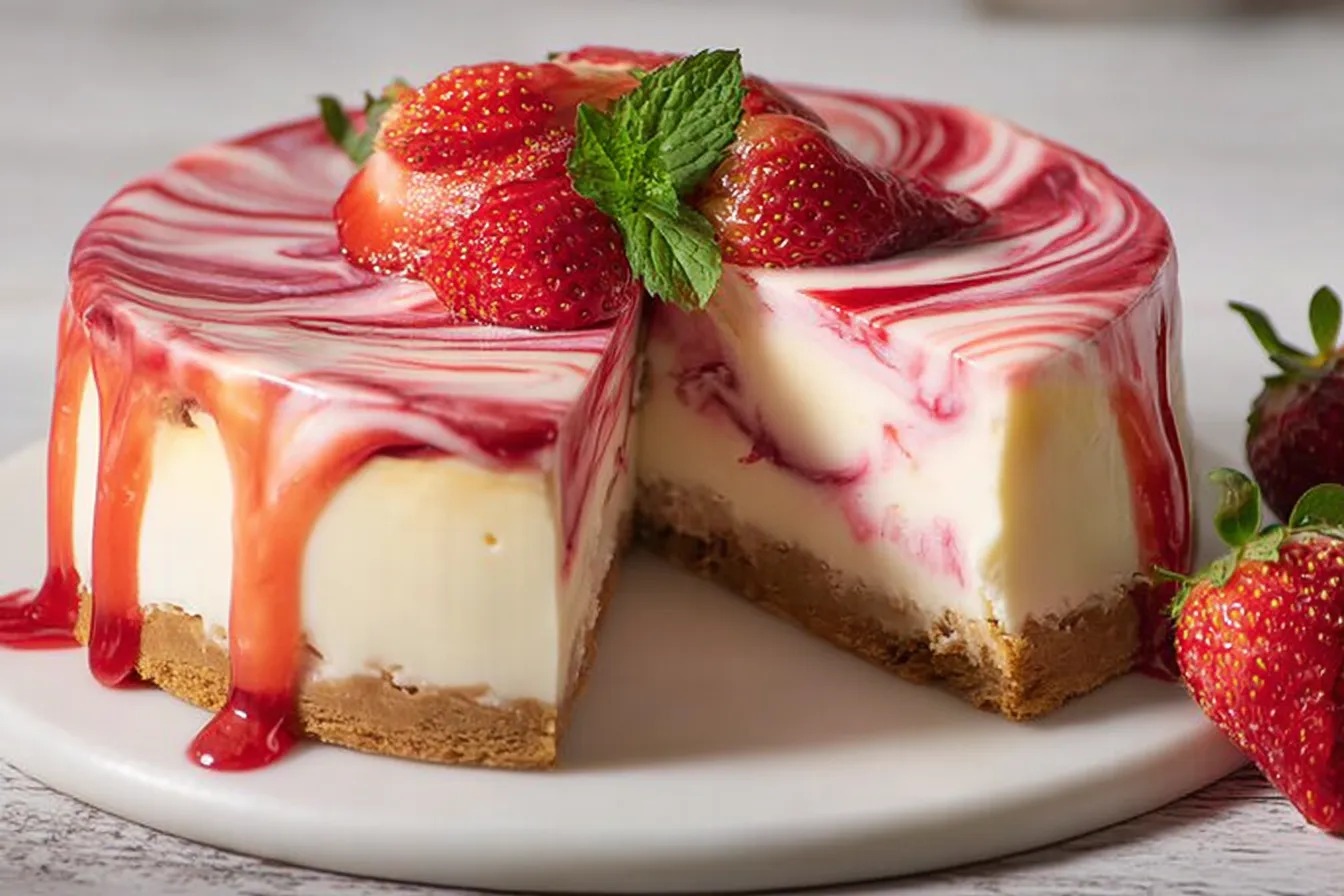 Strawberry Swirl Cheesecake Recipe