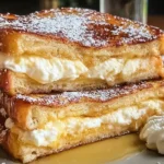 Decadent Stuffed Cream Cheese French Toast on a Plate