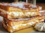 Decadent Stuffed Cream Cheese French Toast on a Plate