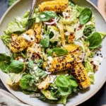 Summer Caesar Salad with Charred Sweet Corn on a Plate