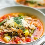 Delicious Summer Chicken Vegetable Soup in a Bowl