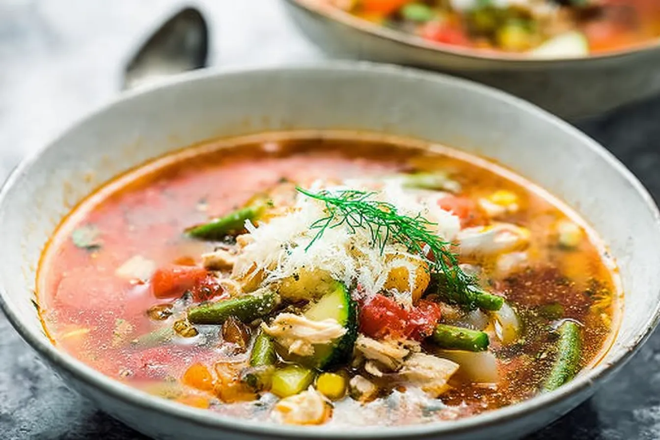 Summer Chicken Vegetable Soup 