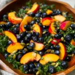 Summer Peach Blueberry Kale Salad – Fresh and Colorful