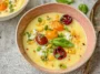 Summer Sweet Corn Gazpacho Served Chilled