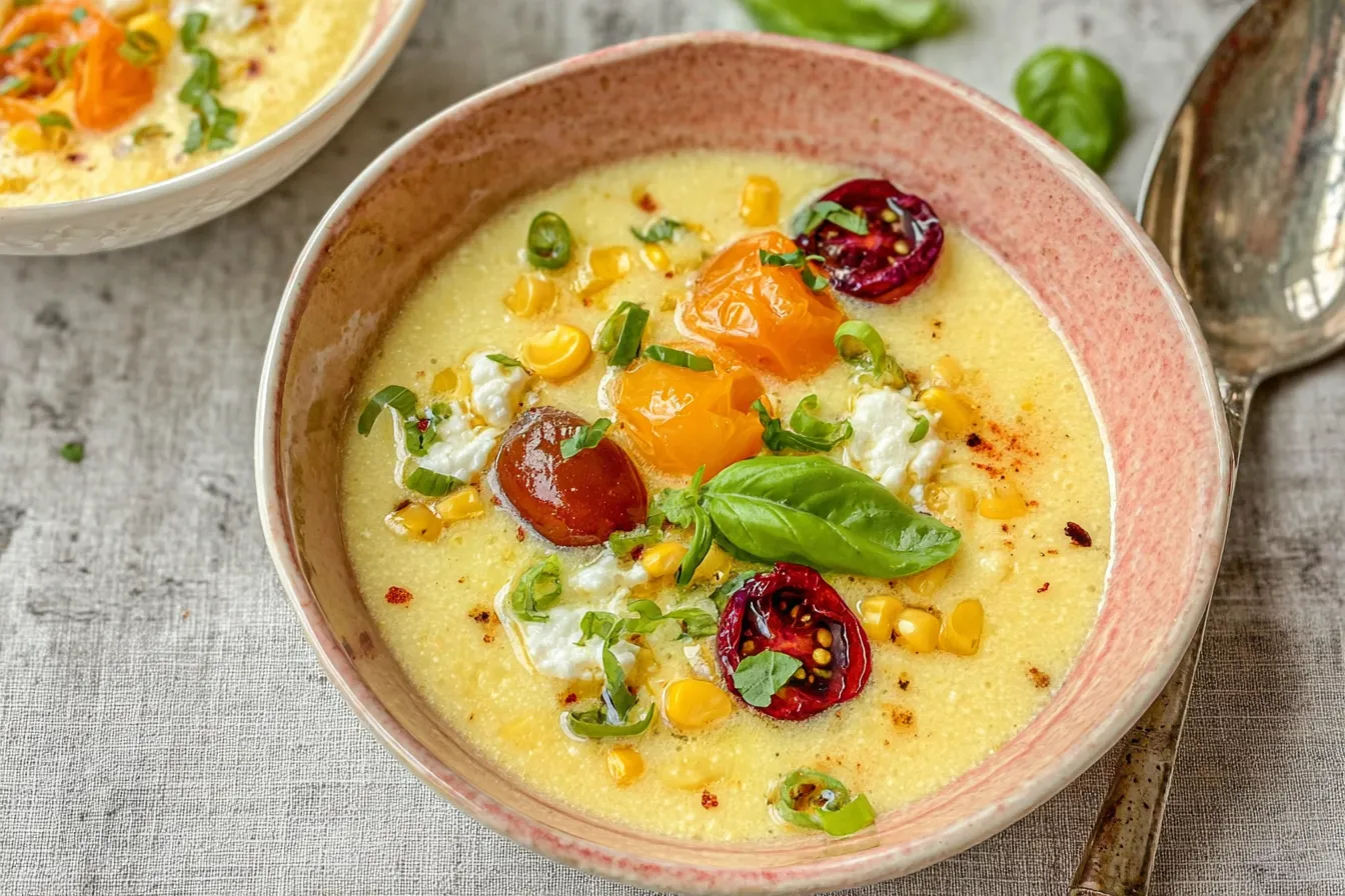 Summer Sweet Corn Gazpacho: A Refreshing Delight for Summer 3 Summer Sweet Corn Gazpacho Served Chilled