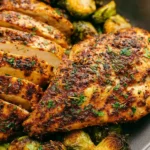 Tender and Juicy Air Fryer Chicken Served with Vegetables