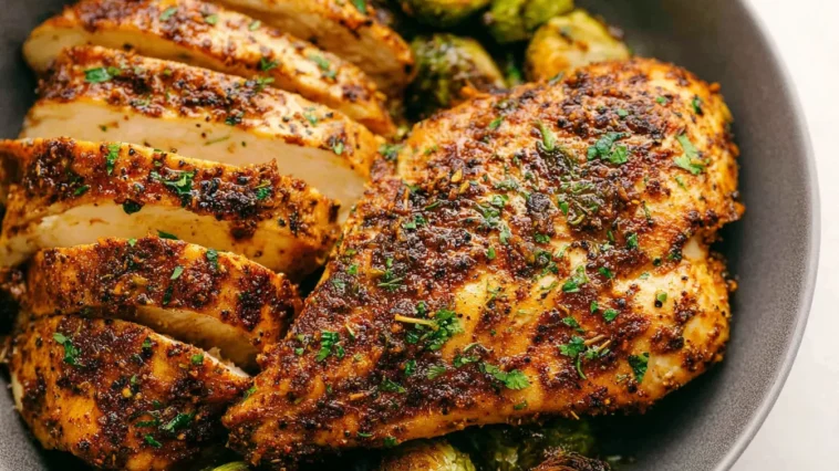 Tender and Juicy Air Fryer Chicken Served with Vegetables