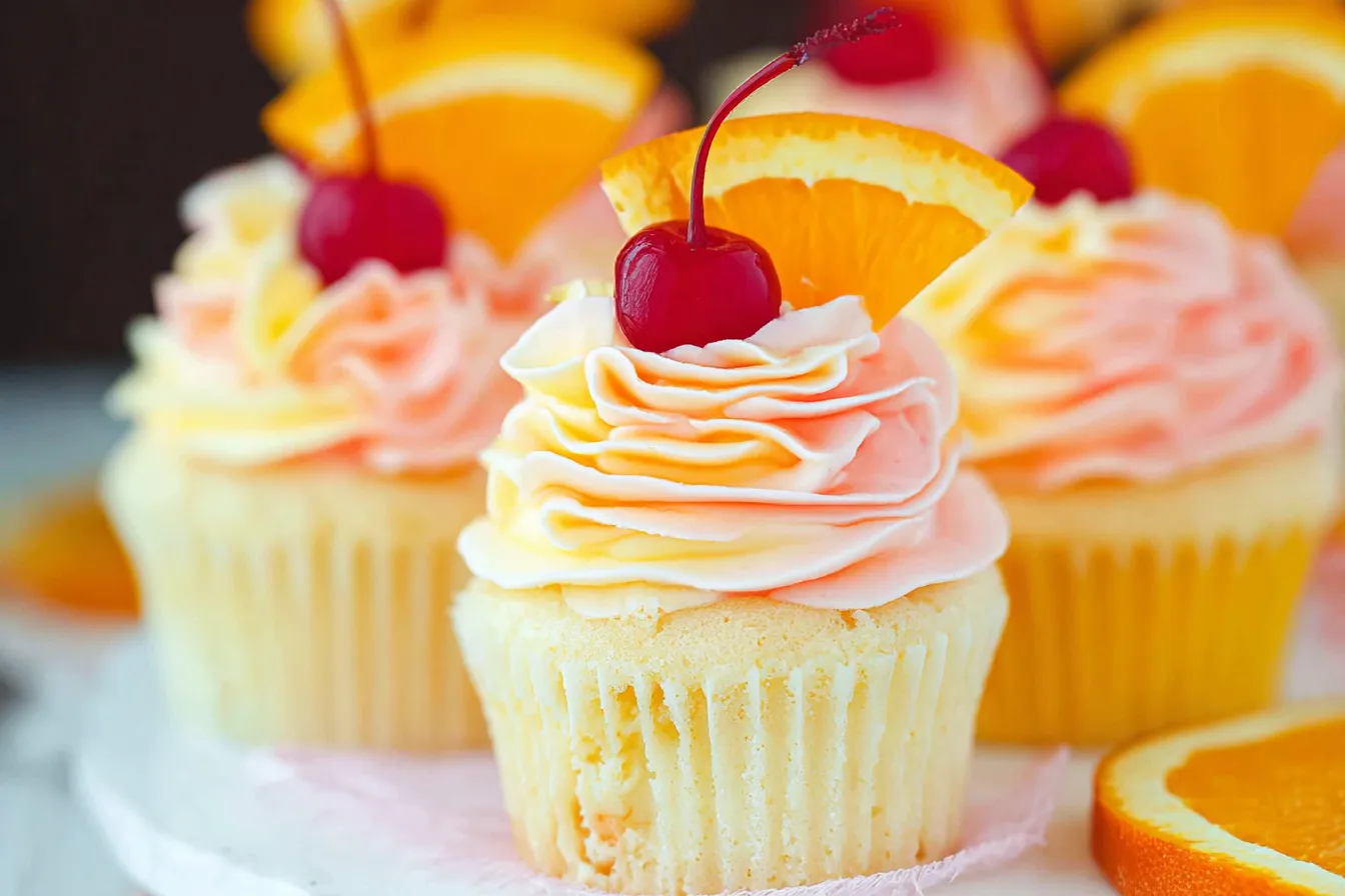 Tequila Sunrise Cupcakes Recipe: A Sweet Sip of Sunshine 3 Tequila Sunrise Cupcakes Ready to Savor