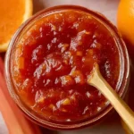 Homemade Traditional Rhubarb Jam with Orange Juice