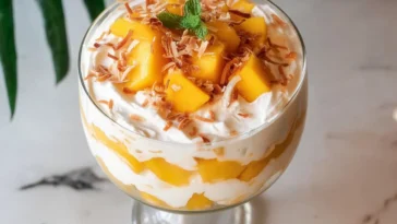 Tropical Mango Coconut Trifle Layers