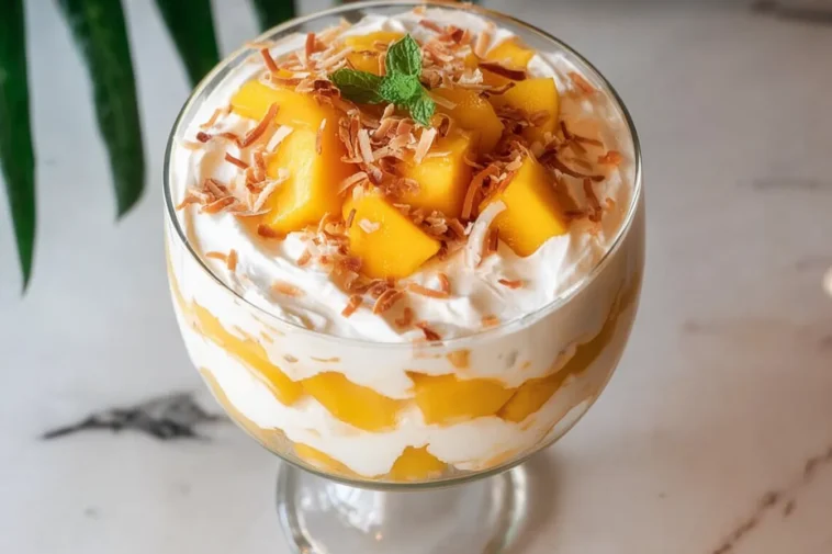 Tropical Mango Coconut Trifle Layers
