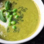 Velvety Green Vegetable Soup in a Toasty Bowl