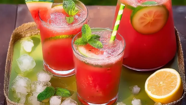 Delicious Watermelon Lemonade in a Glass