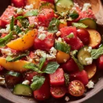 Watermelon Peach Salad - Colorful Summer Delight