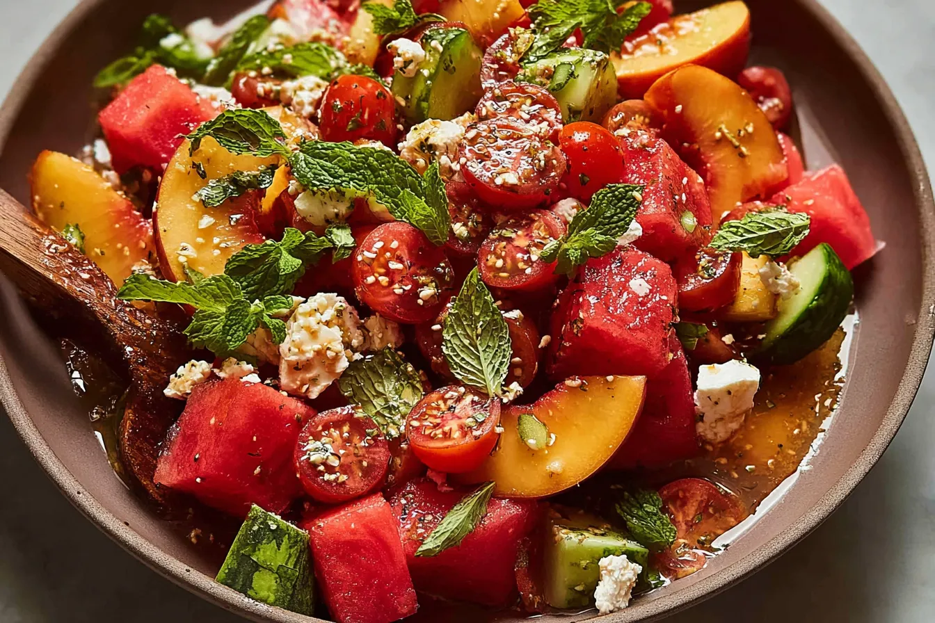 Watermelon Peach Salad 