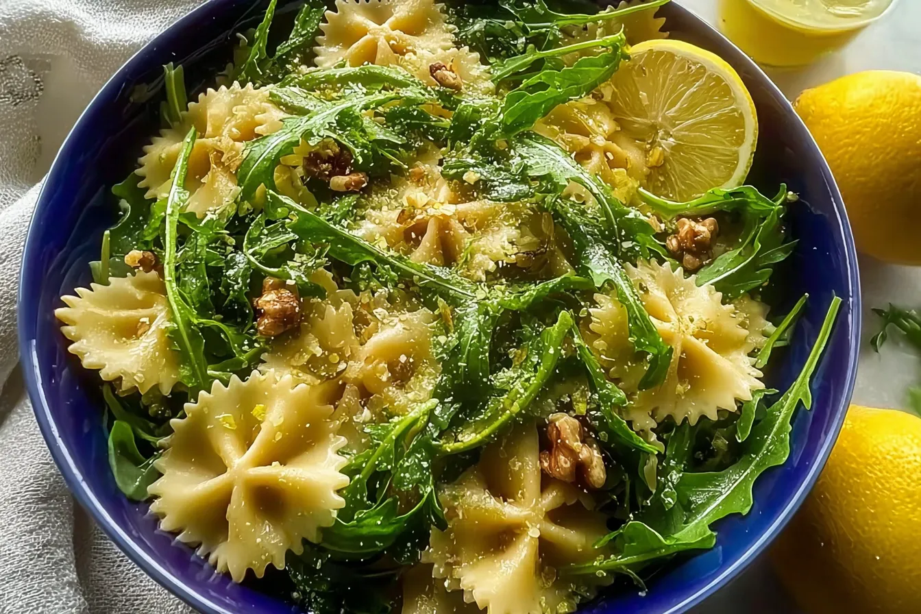 Zesty Lemon Arugula Pasta Salad 
