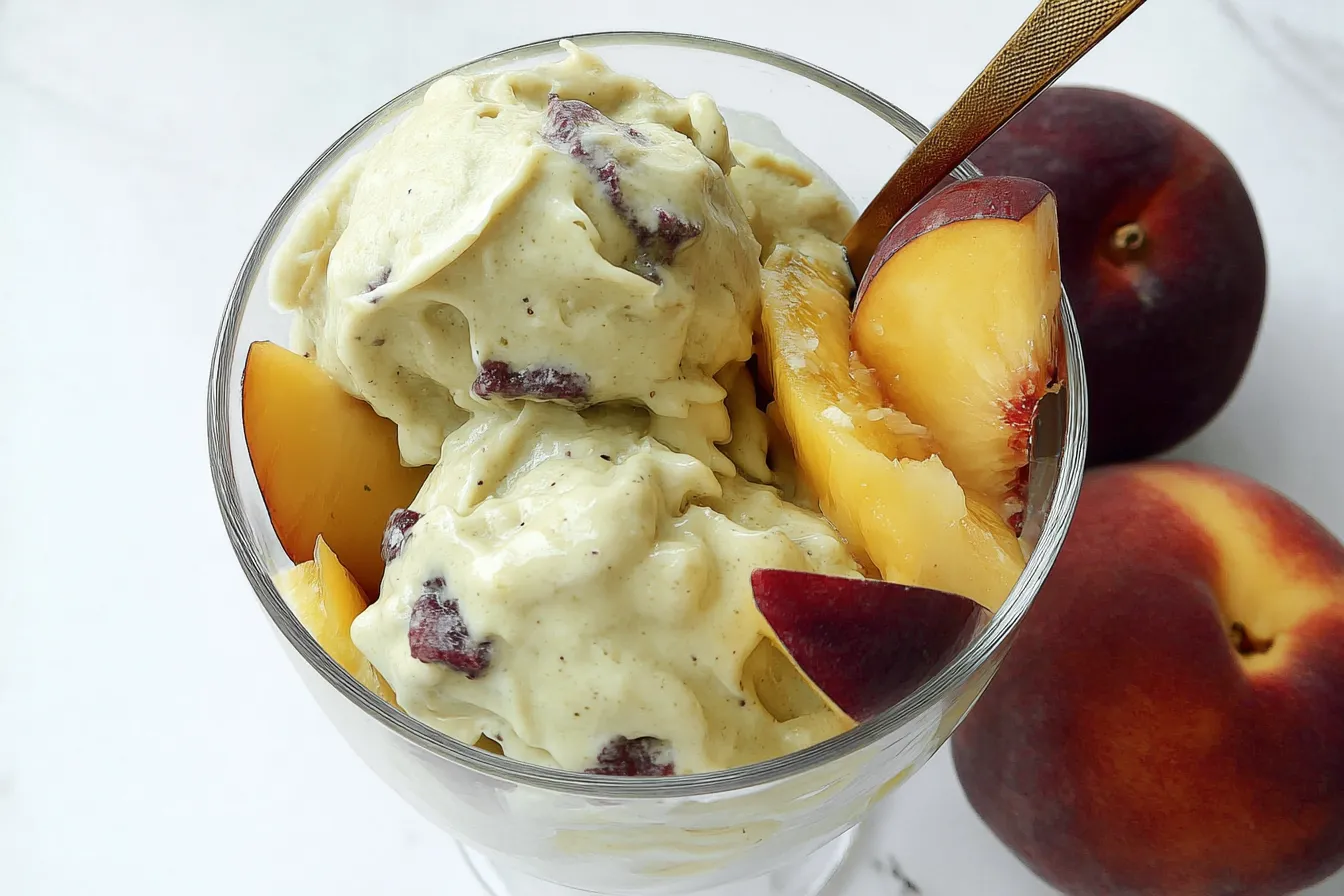 3-Ingredient Nectarine Nice Cream (Vegan/GF) in a Bowl