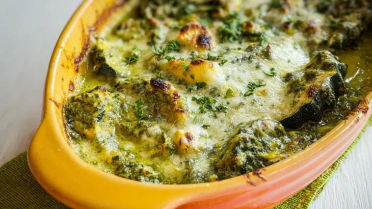 Delicious Baby Pattypan Squash Gratin Close-Up