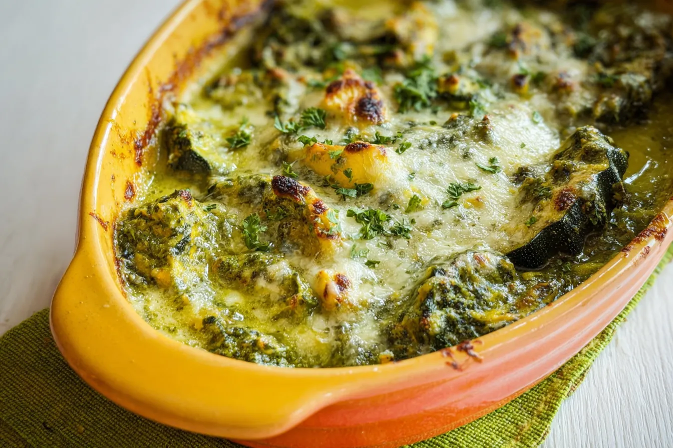 Delicious Baby Pattypan Squash Gratin Close-Up