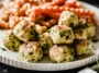 Baked Chicken Meatballs Served with Marinara Sauce