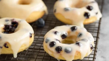 Delicious Baked Lemon Blueberry Donuts Ready to Enjoy