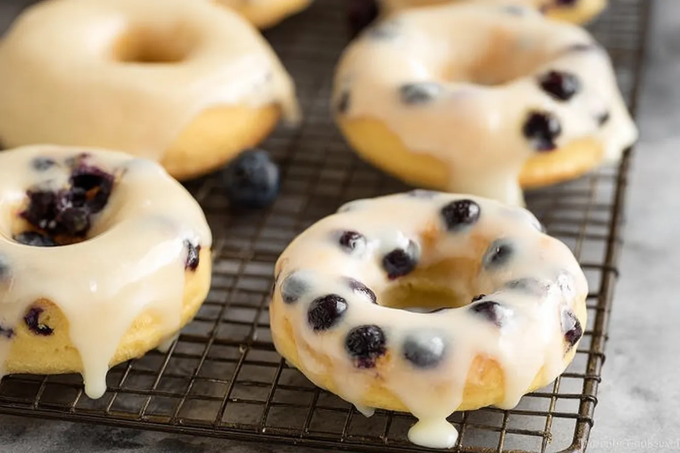 Delicious Baked Lemon Blueberry Donuts Ready to Enjoy