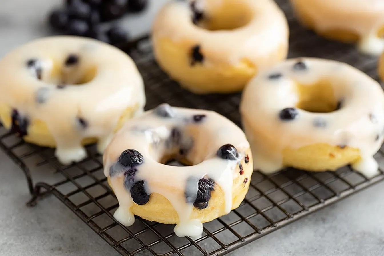 Baked Lemon Blueberry Donuts 