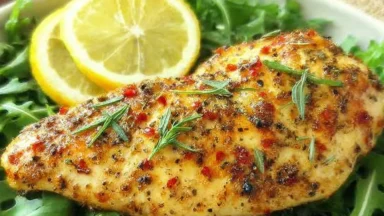 Baked Lemon Pepper Chicken on a Platter