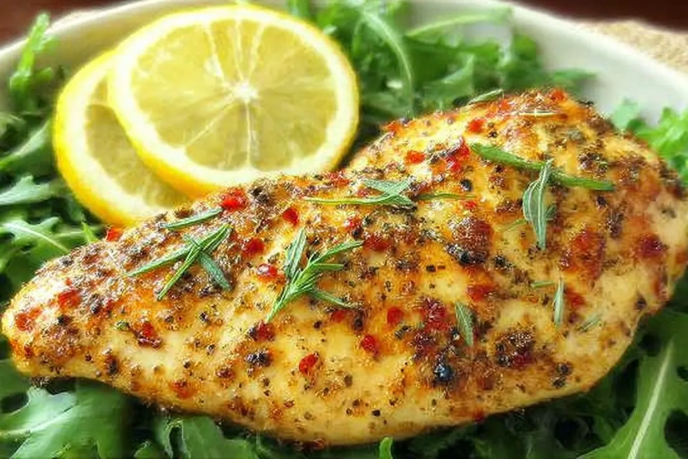 Baked Lemon Pepper Chicken on a Platter